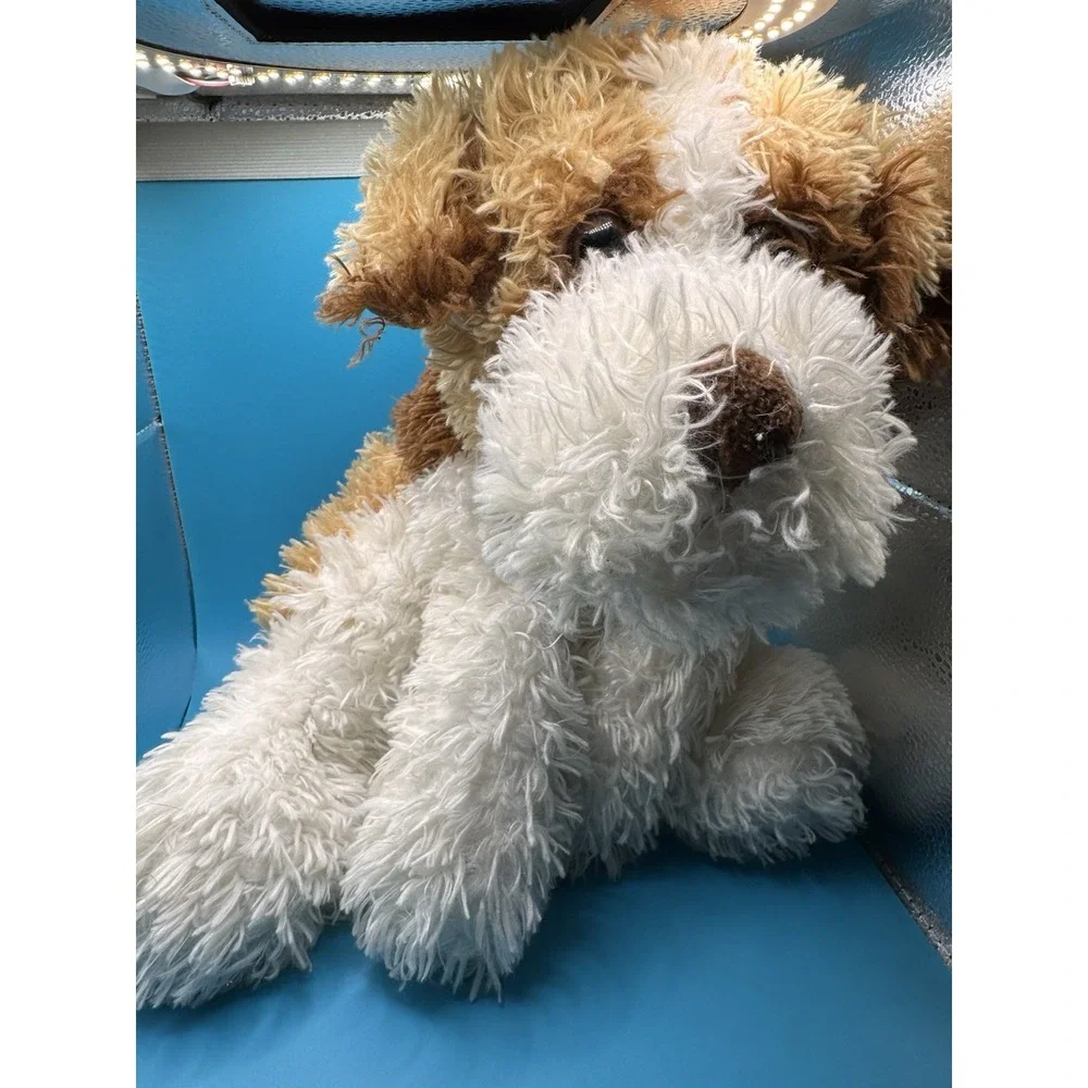 Vintage Kellytoy Brown White Floppy Puppy Dog Plush Stuffed Animal 16